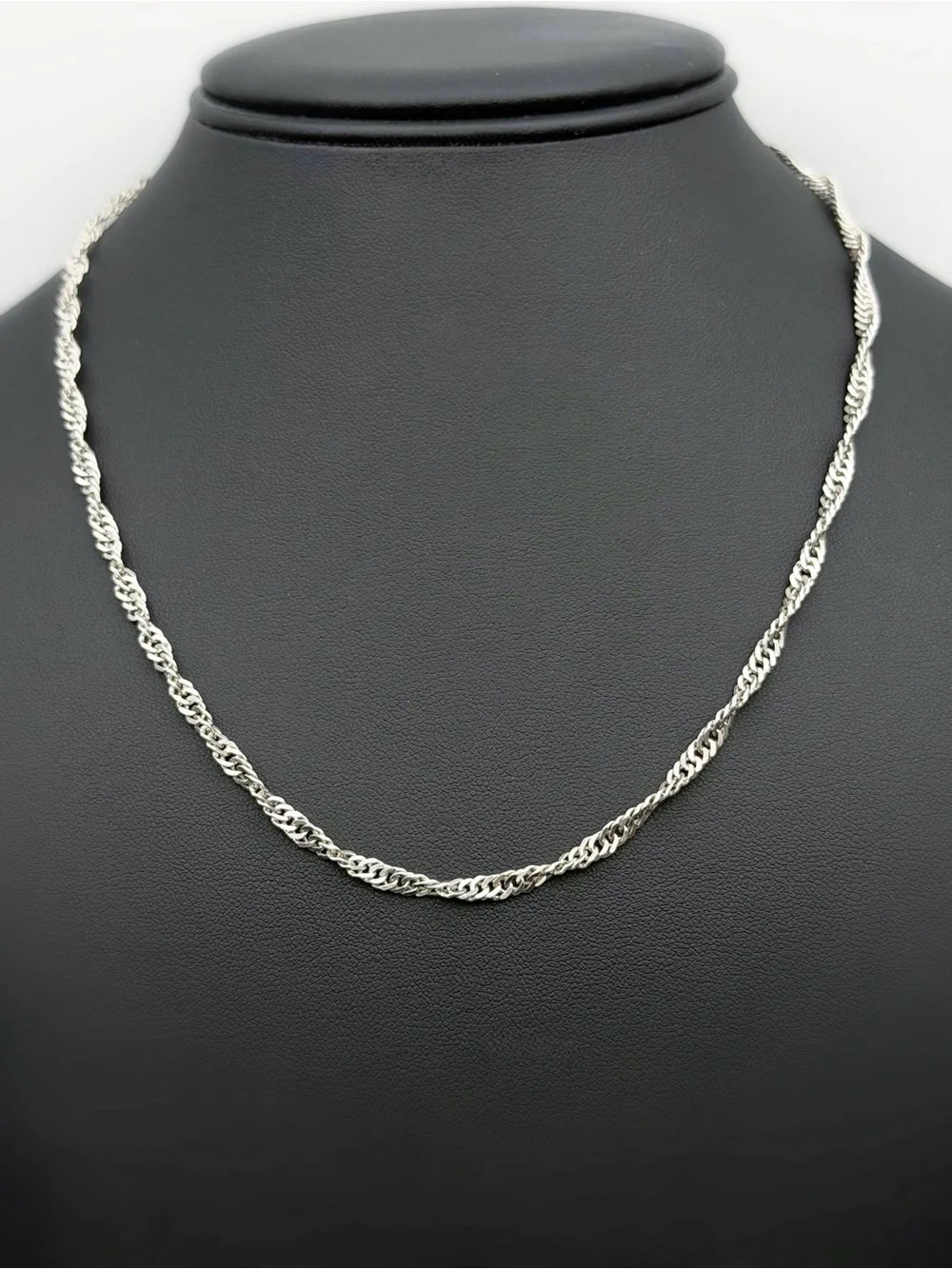 Vintage Italy 925 Sterling Silver Thick Rope Singapore style Chain 18